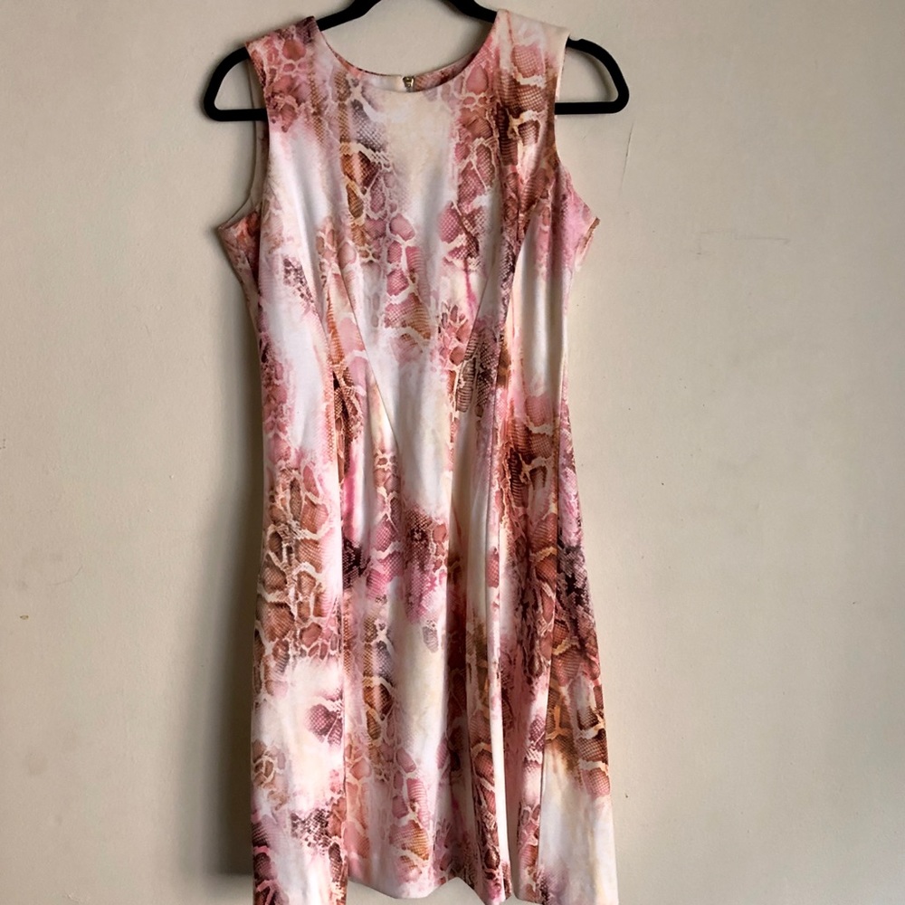 Calvin Klein pastel pink snake print mini dress